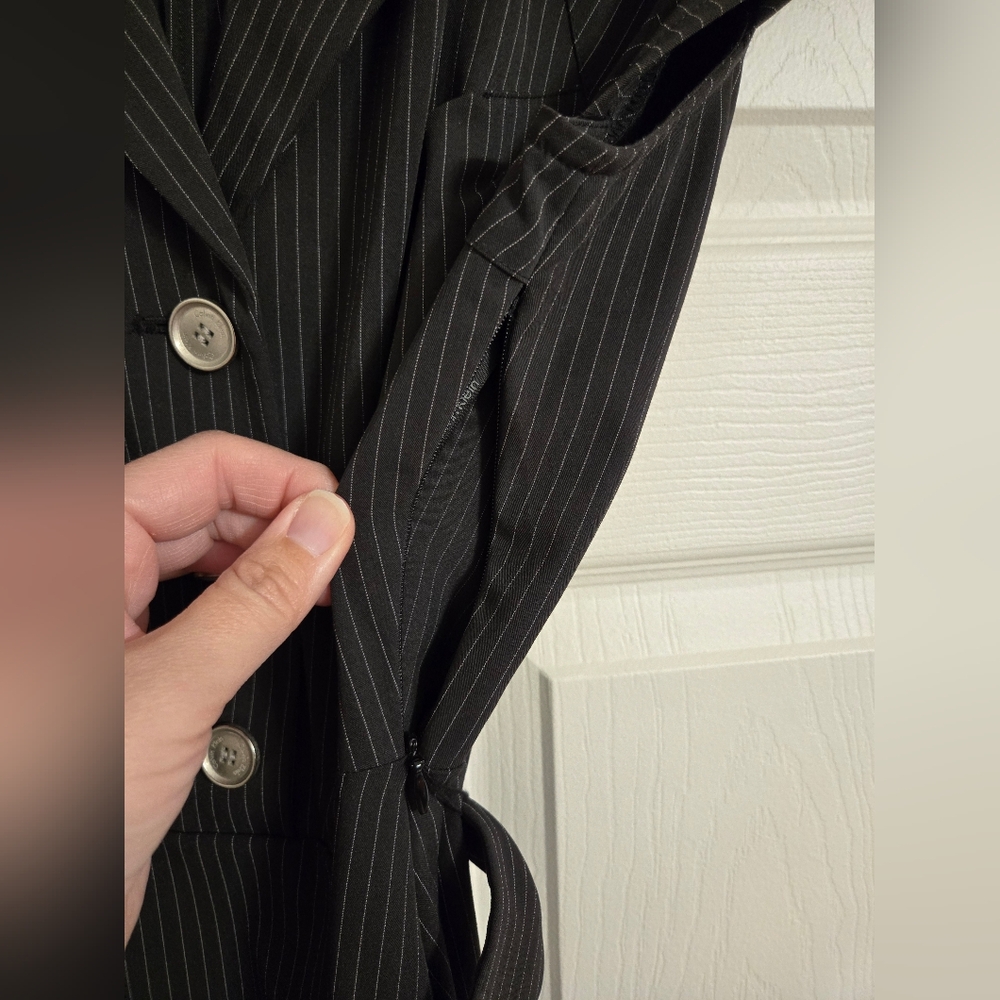Calvin Klein Black White Pinstrip Fit And Flare Dress NO SIZE TAG - Picture 11 of 11